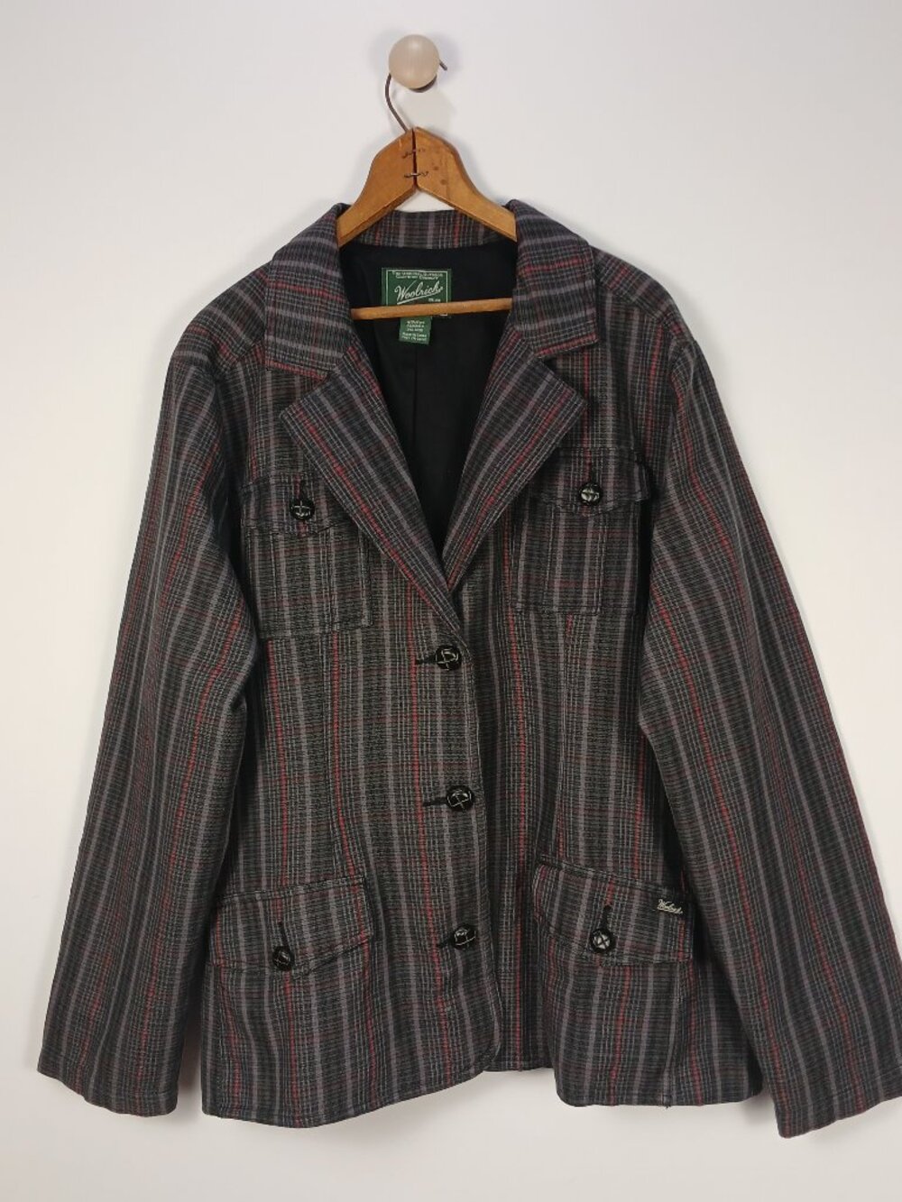 Woolrich Blazer Plaid Size XXL Women Button Front Jacket Onyx 15802